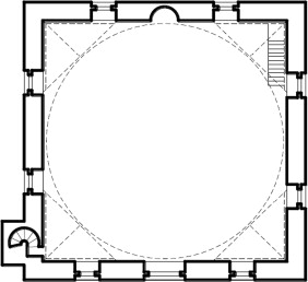 Single dome layout (nuclear dome layout); Orhan Gazi Mosque.