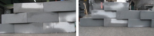 Examples of different esthetic solutions (3 and 2) for stone façade.
