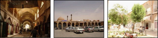 Different areas of the Isfahan bazaar.