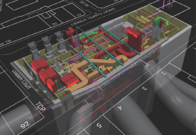 A geographic information system (GIS) created image of new Crossrail station at ...