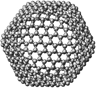 Model representation of the real life of the fullerene molecule C540. This ...