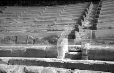 Greek Theatre at Heraclea Minoa, Agrigento (Sicily), F. Minissi, 1960–63: Detail ...