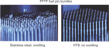 Irradiation-induced swelling of SS316 and HT9 pins from FFTF (image courtesy ...