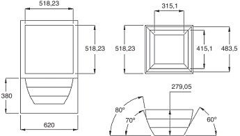 Estufa solar 3 (ES-3). Acotación: mm.