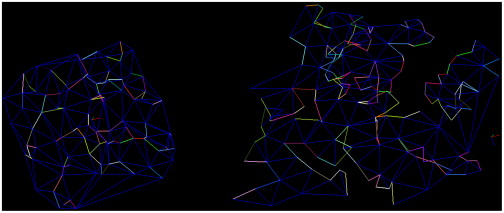 The result of unfolding a 3d shape with 100 vertexes.