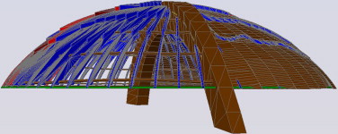 Rendering of the roof structure (Courtesy Holz Albertani).