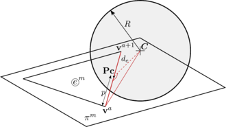 Intersection of a DE particle with an edge.