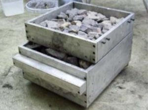 Box shear test sample.  Source: Huang and Tutumluer [45].