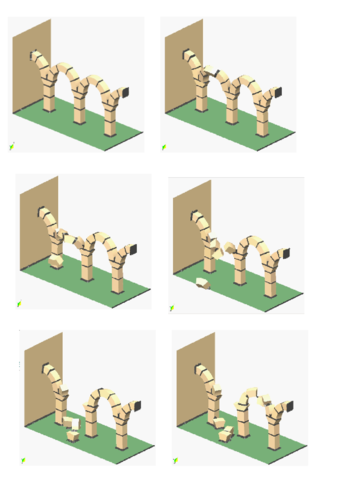 Failure of an arch   formed by  stone blocks under seismic loading