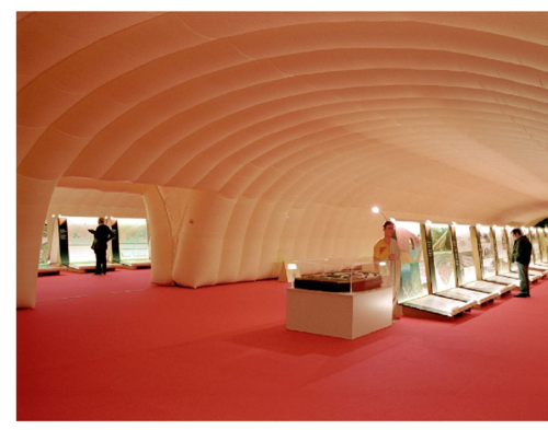 Images of inflatable exhibition hall in Barcelona