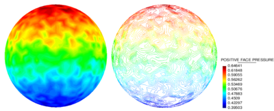Results of pressure mapping by RBF method - The results for two different radial basis functions are shown.