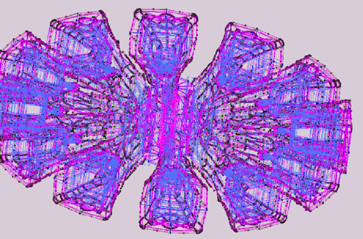 Geometry of a set of casting teeth for construction       machines. This set is the one used in the casting process.