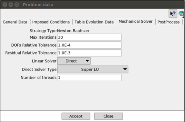Interface menu: Mechanical Solver.
