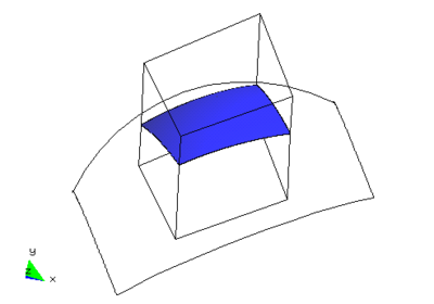 La figura de la izquierda es una superficie NURBS. La de       la derecha es otra superficie NURBS con la misma superficie de       base y con unas líneas de recorte formadas por la intersección       con el prisma dibujado.