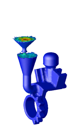 Simulation of a casting process using the PFEM