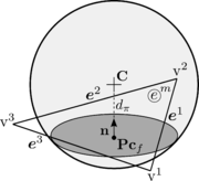 Contact with facet. Edges and vertices are discarded from contact check.