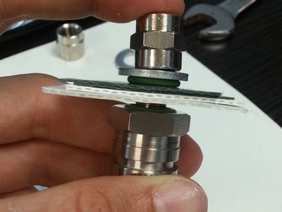 Detalle de los elementos de la punta del tubo hinchable