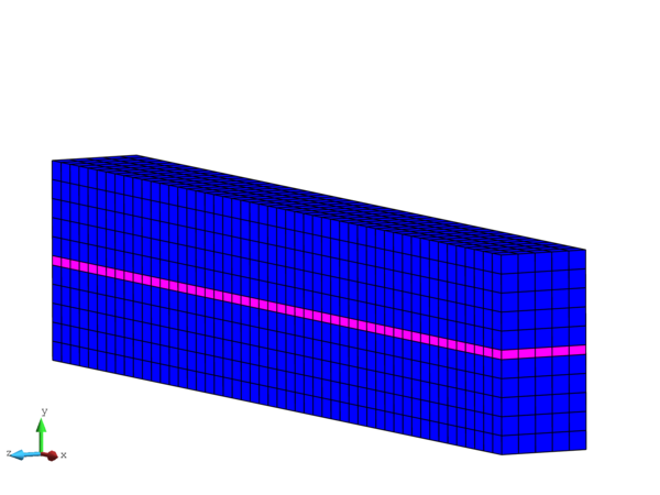 Mesh in the original position.