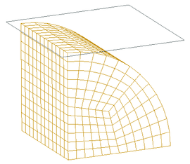 Sidepressing of a cylinder: (a) initial tetrahedral mesh; (b) initial hexahedral mesh
