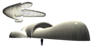 Example of extremely complex design of an inflatable mobile theatre