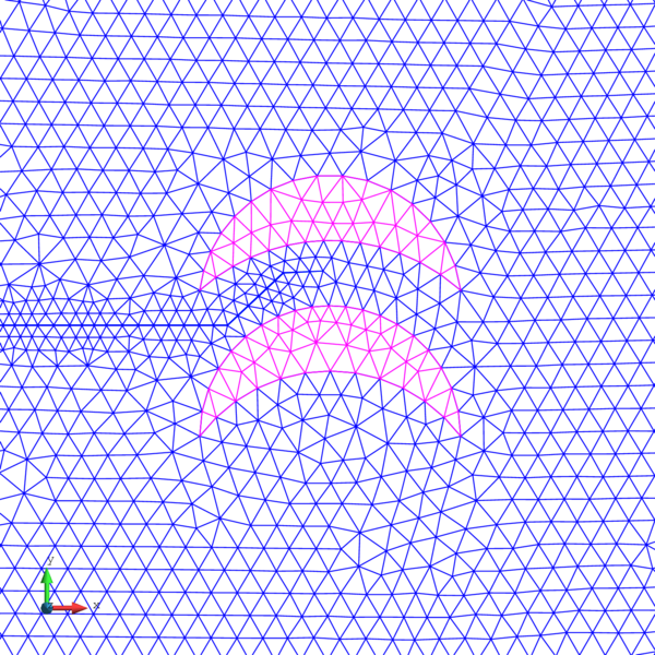 Mesh at intermediate stage.