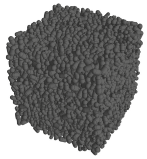 Cube filled with 5901 non-spherical particles. Source: Recarey et al. [120].