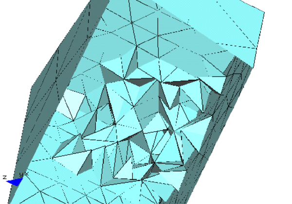 Frente activo en una generación de malla de tetraedros     mediante el método del avance frontal.